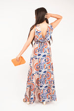 Load image into Gallery viewer, V-Neck Sleeveless Maxi Dress with Tie Waist
