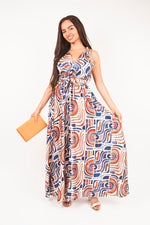 Load image into Gallery viewer, V-Neck Sleeveless Maxi Dress with Tie Waist
