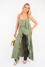 Load image into Gallery viewer, Layered Cami Top with Asymmetric Hem
