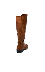Load image into Gallery viewer, Faux Leather Buckle Knee High Boots
