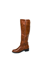 Load image into Gallery viewer, Faux Leather Buckle Knee High Boots
