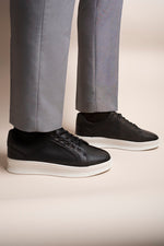 Load image into Gallery viewer, Low Top Faux Leather Lace Up Trainers for Men
