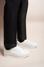 Load image into Gallery viewer, Low Top Faux Leather Lace Up Trainers for Men

