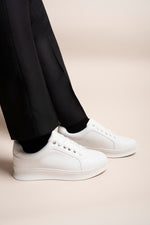 Load image into Gallery viewer, Low Top Faux Leather Lace Up Trainers for Men
