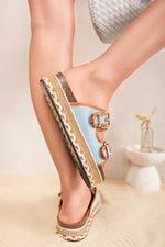 Load image into Gallery viewer, Double Buckle Platform Espadrille Sliders
