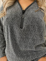 Load image into Gallery viewer, Front Zip Detail Glitz Top
