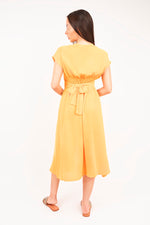 Load image into Gallery viewer, Button Down Cap Sleeve Midi Dress
