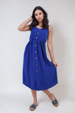Load image into Gallery viewer, Button Front Strappy Midi Dress
