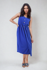 Load image into Gallery viewer, Button Front Strappy Midi Dress
