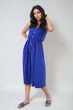 Load image into Gallery viewer, Button Front Strappy Midi Dress

