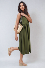 Load image into Gallery viewer, Button Front Strappy Midi Dress
