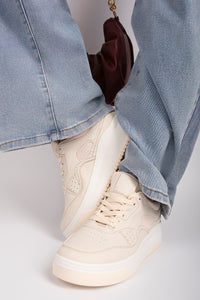 Faux Leather Chunky Platform Trainers