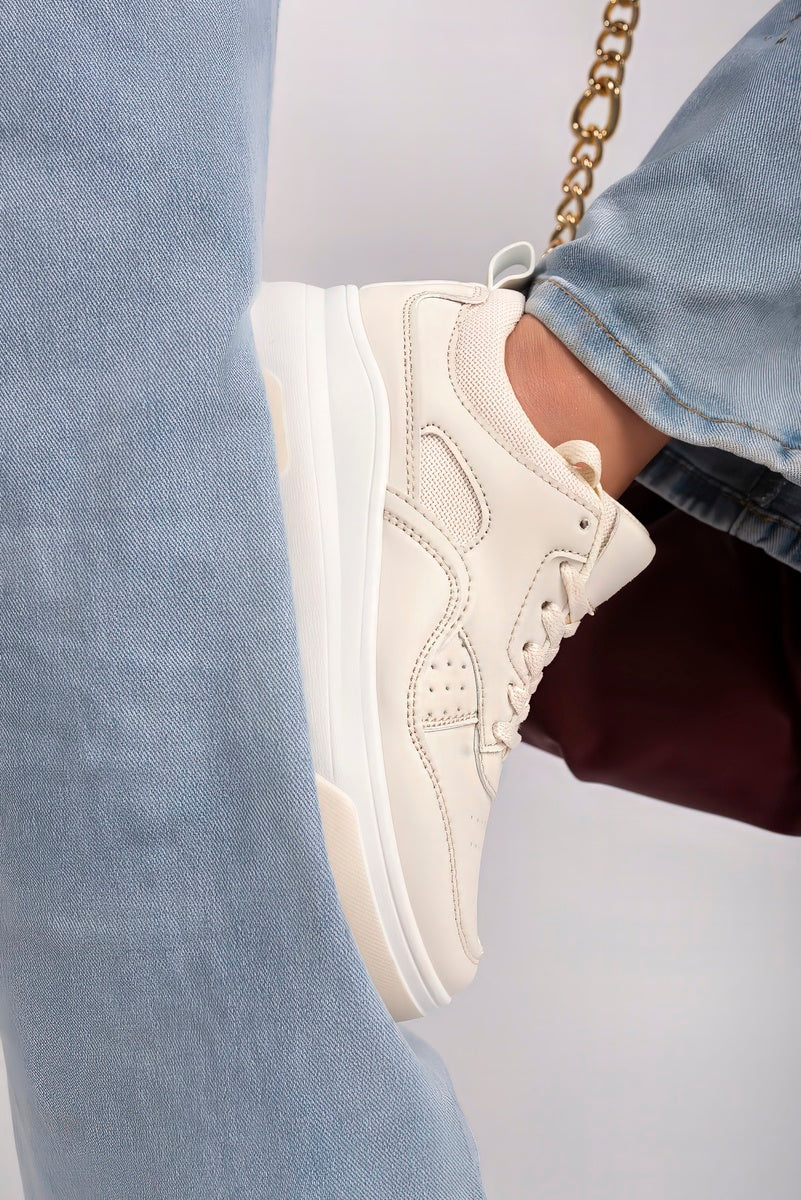 Faux Leather Chunky Platform Trainers