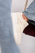 Load image into Gallery viewer, Faux Leather Chunky Platform Trainers
