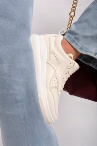 Faux Leather Chunky Platform Trainers