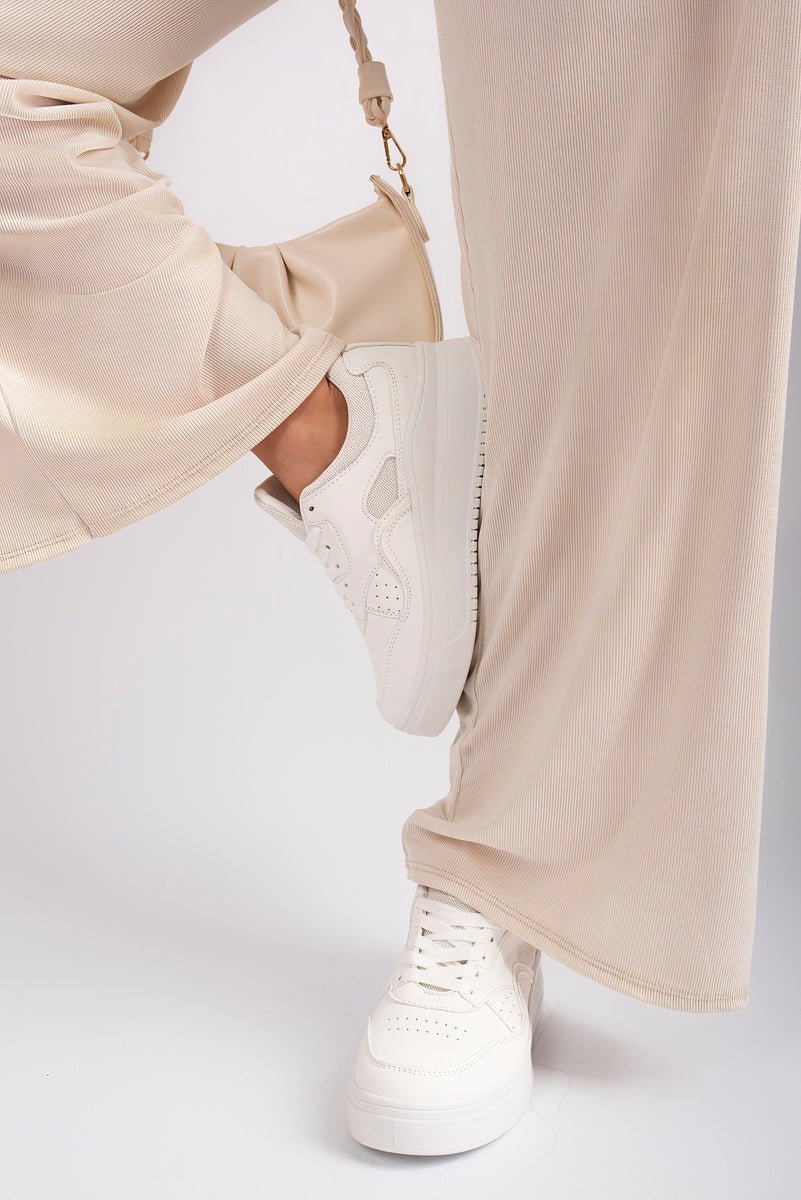 Faux Leather Chunky Platform Trainers