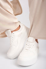 Load image into Gallery viewer, Faux Leather Chunky Platform Trainers
