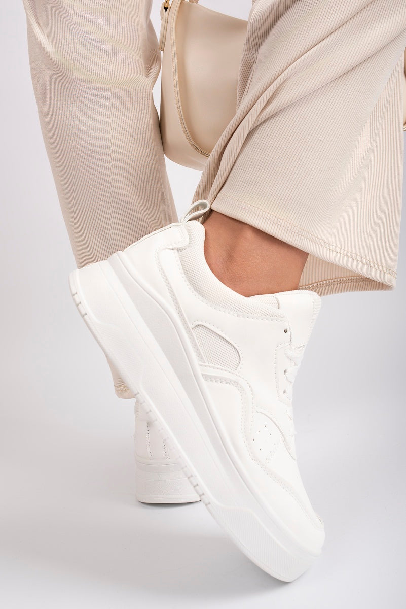 Faux Leather Chunky Platform Trainers