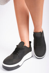 Faux Leather Chunky Platform Trainers