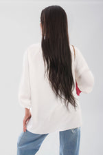 Load image into Gallery viewer, Loose Fit Button Detail Front Folded Long Sleeve Top
