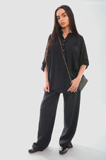 Load image into Gallery viewer, Loose Fit Button Detail Front Folded Long Sleeve Top
