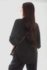 Load image into Gallery viewer, Loose Fit Button Detail Front Folded Long Sleeve Top
