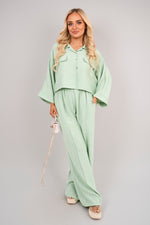 Load image into Gallery viewer, Oversize Top &amp; Wide Leg Trouser Co-ord Set
