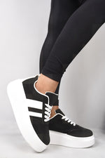 Load image into Gallery viewer, Chunky Lace Up Trainers with Contrast Stripe
