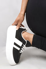 Load image into Gallery viewer, Chunky Lace Up Trainers with Contrast Stripe
