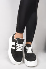 Load image into Gallery viewer, Chunky Lace Up Trainers with Contrast Stripe
