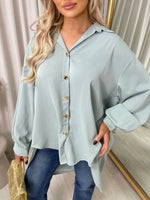 Load image into Gallery viewer, Oversized Collared Button Down Top
