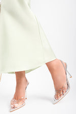 Load image into Gallery viewer, Studded Pointed Slingback Heels
