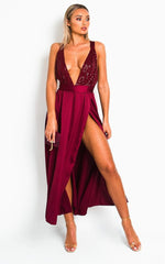 Load image into Gallery viewer, Backless Sequin Midi Dress
