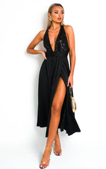 Load image into Gallery viewer, Backless Sequin Midi Dress

