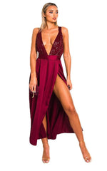 Load image into Gallery viewer, Backless Sequin Midi Dress
