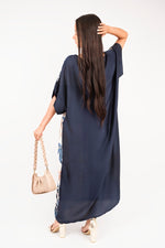 Load image into Gallery viewer, Oversized Batwing Maxi Dress with Tropical Print

