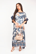 Load image into Gallery viewer, Oversized Batwing Maxi Dress with Tropical Print
