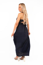 Load image into Gallery viewer, Cross Back Maxi Dress with Ruched Waist
