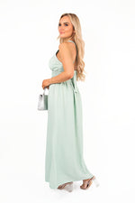 Load image into Gallery viewer, Cross Back Maxi Dress with Ruched Waist
