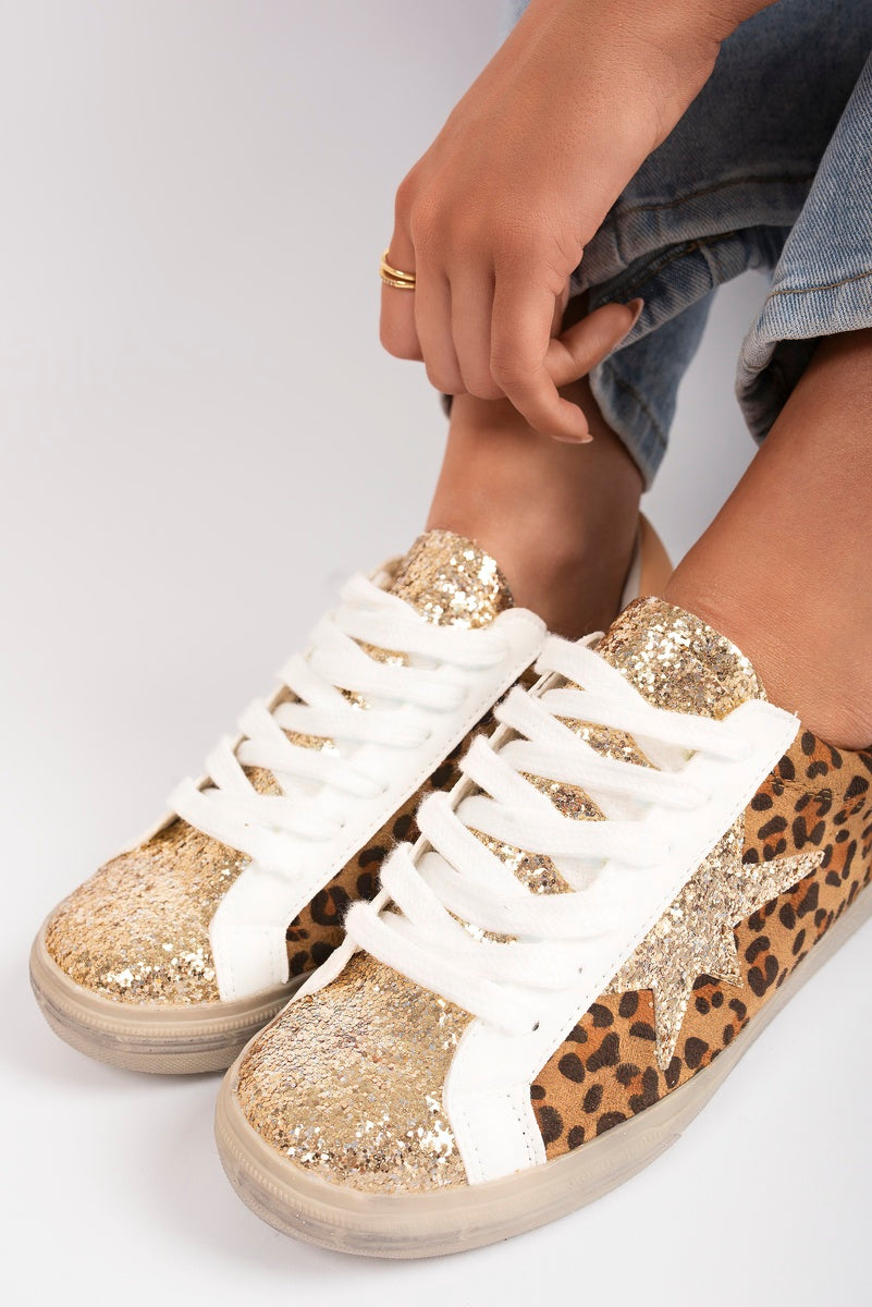 Glitter Star Lace Up Trainers