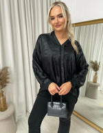 Load image into Gallery viewer, Metallic V-Neck Oversized Top

