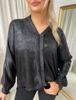 Load image into Gallery viewer, Metallic V-Neck Oversized Top
