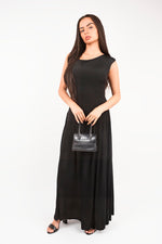 Load image into Gallery viewer, Short Sleeve Pleated Relaxed Maxi Dress
