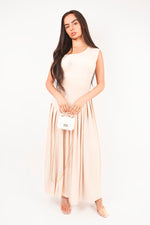Load image into Gallery viewer, Short Sleeve Pleated Relaxed Maxi Dress
