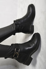 Load image into Gallery viewer, Buckle Side Zipper Closure Ankle Boots
