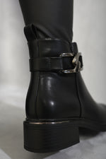 Load image into Gallery viewer, Buckle Side Zipper Closure Ankle Boots
