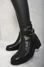 Load image into Gallery viewer, Buckle Side Zipper Closure Ankle Boots
