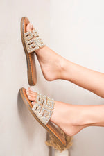 Load image into Gallery viewer, Diamante Cut Out Slip-On Sandals
