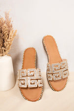 Load image into Gallery viewer, Diamante Cut Out Slip-On Sandals
