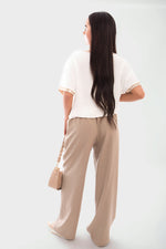 Load image into Gallery viewer, Double Waist Band Drawstring Wide Leg Trousers
